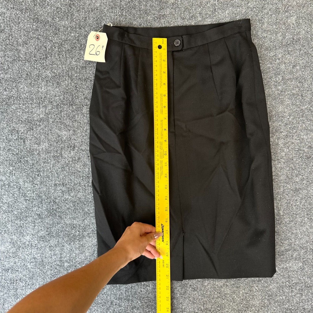 Womens Straight & Pencil Skirt 6 Black Pleated Vented Front Formal Office Career - Picture 3 of 7